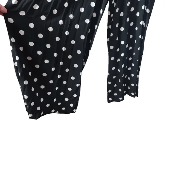 J. Crew Black White Polka Dot Belted Sleeveless Jumpsuit 8 - Picture 6 of 9